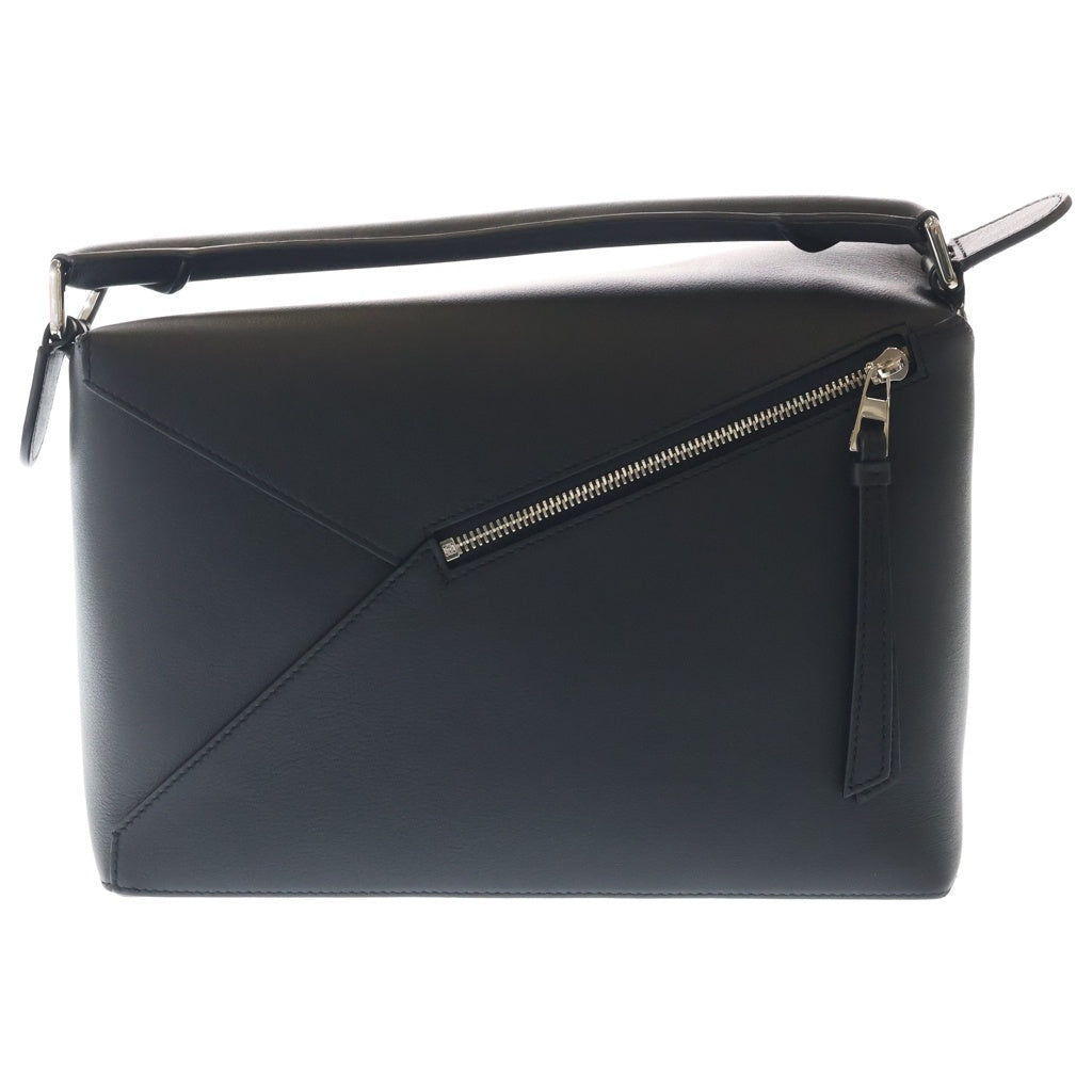 LOEWE(ロエベ) パズルエッジ バッグ ミディアム レザー 2WAY ハンド ショルダー バッグ シルバー金具 ブラック A510P49X231100 レディース