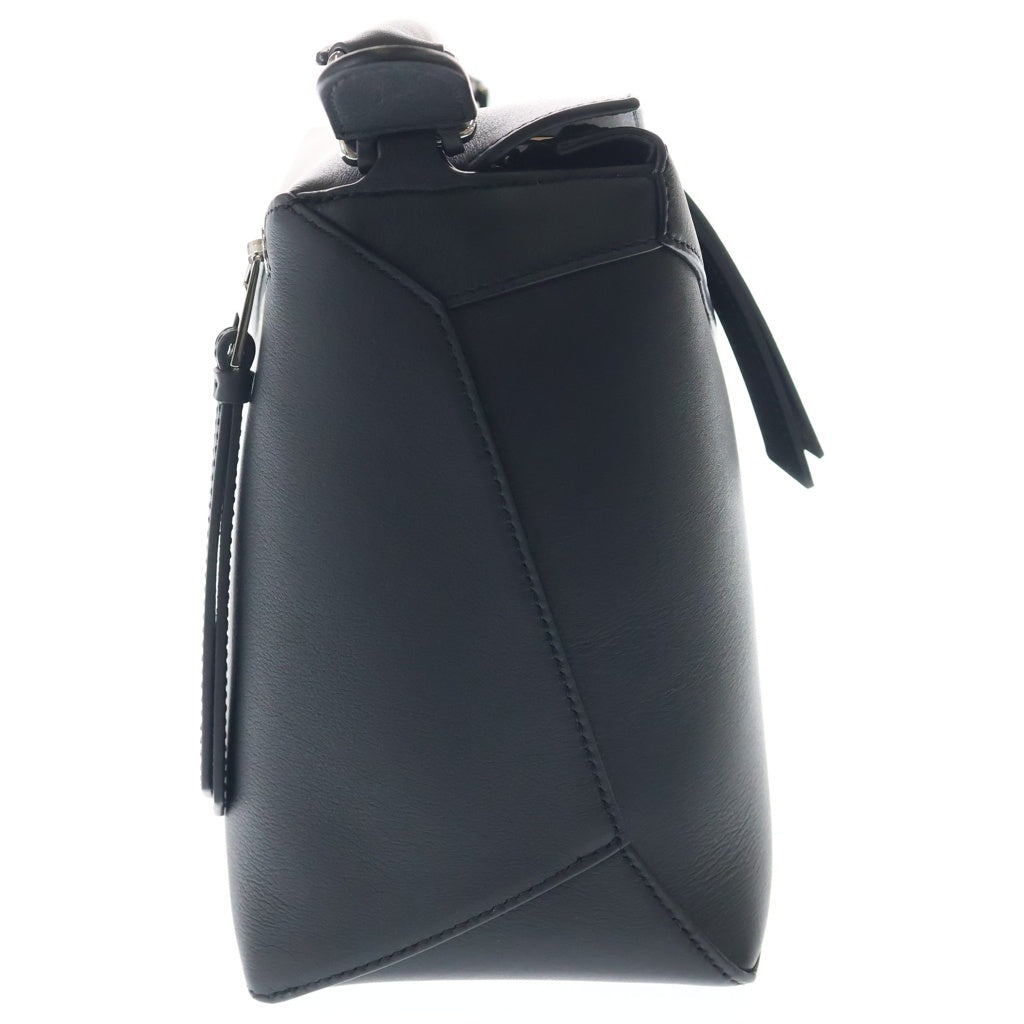 LOEWE(ロエベ) パズルエッジ バッグ ミディアム レザー 2WAY ハンド ショルダー バッグ シルバー金具 ブラック A510P49X231100 レディース