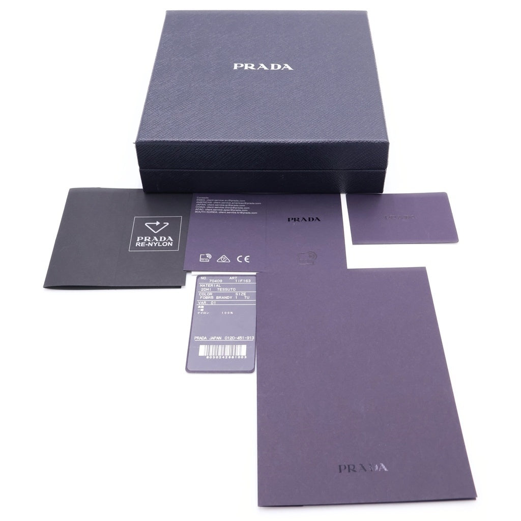 PRADA(プラダ) Re-Nylon リナイロン ヘアクリップ トライアングルロゴ 三角ロゴ リボン ブラウン 1IF163 レディース