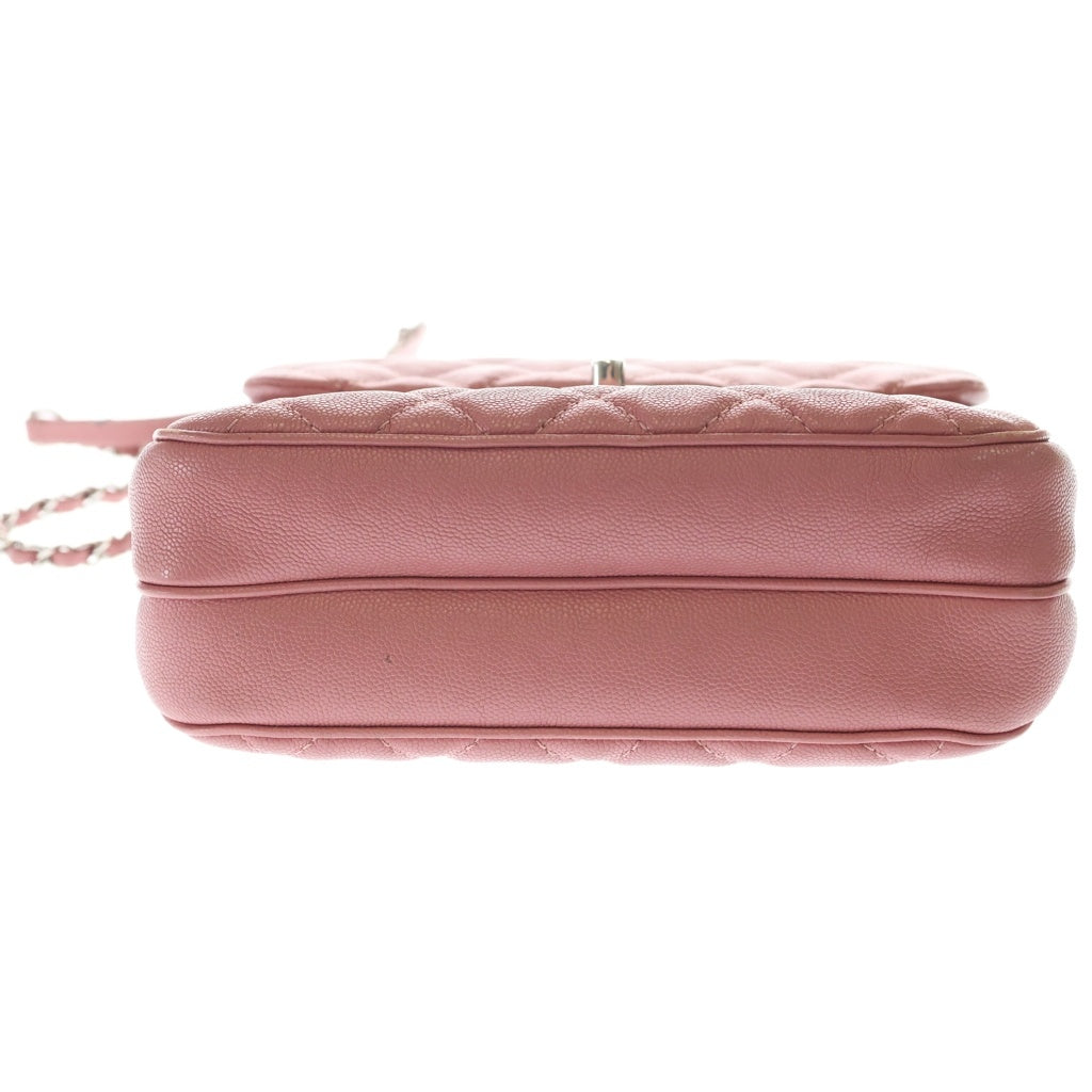 CHANEL(シャネル) マトラッセ22 ミニマトラッセ キャビアスキン シルバー金具 チェーンショルダー A57047 ピンク レディース