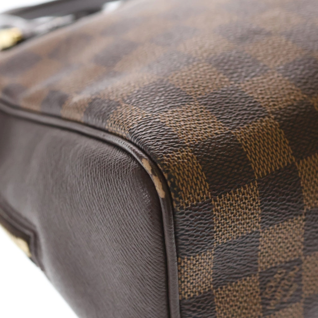 LOUIS VUITTON(ルイヴィトン) ダミエ ブレラ ハンドバッグ ブラウン レザー×PVC N51150 ゴールド金具 レディース