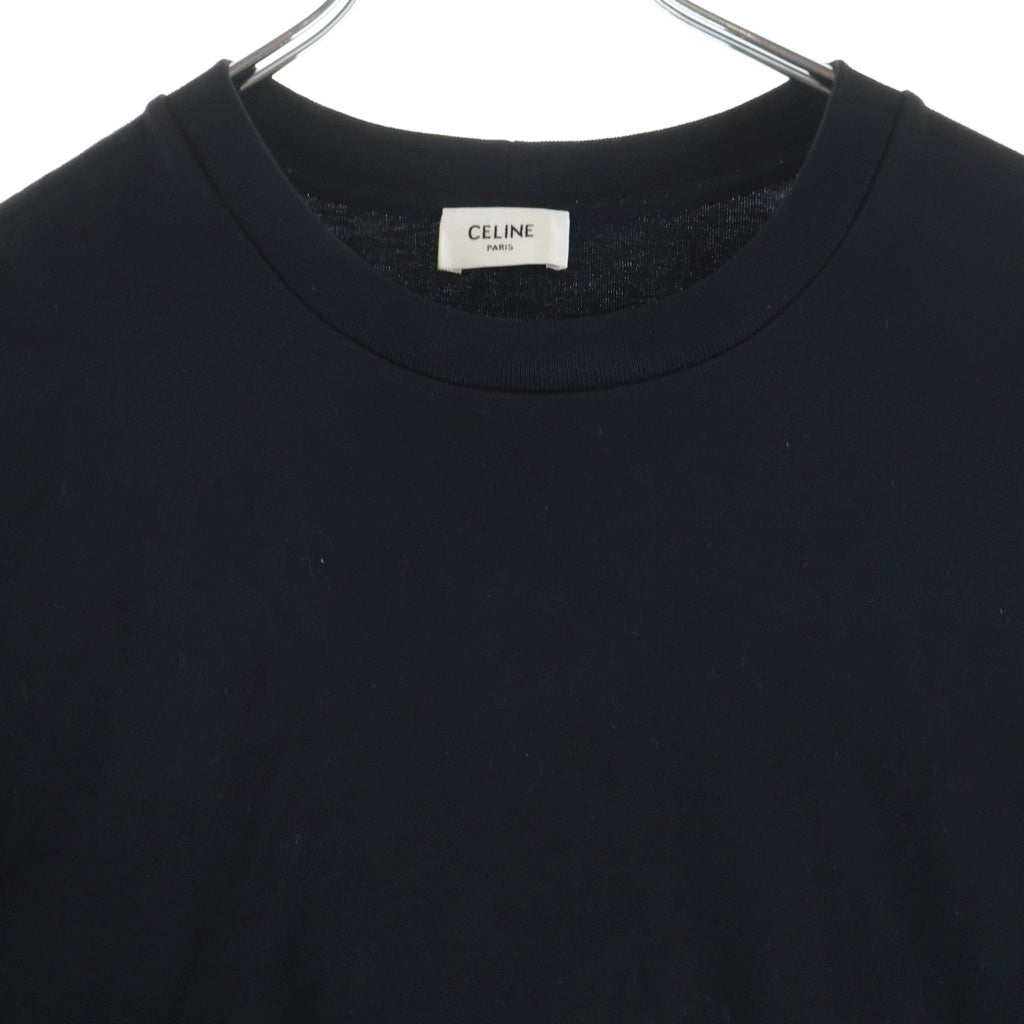CELINE(セリーヌ) フロントプリントロゴTシャツ ブラック #L