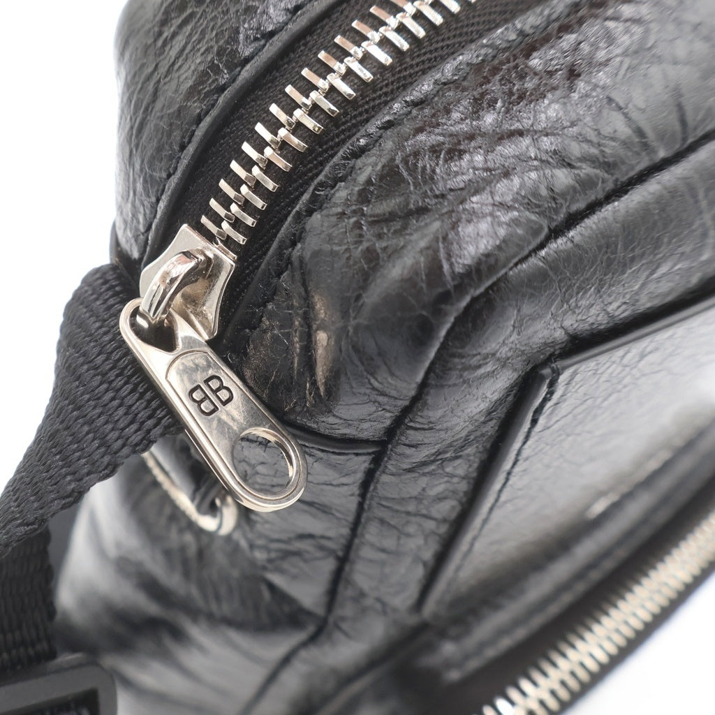 BALENCIAGA(バレンシアガ) スーパービジー ヴァーティカル ショルダーバッグ ミニバッグ ブラック レザー 8673812 シルバー金具 レディース