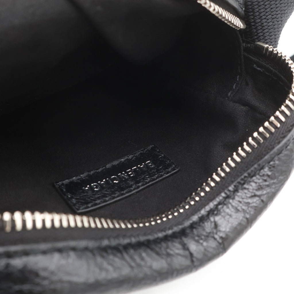 BALENCIAGA(バレンシアガ) スーパービジー ヴァーティカル ショルダーバッグ ミニバッグ ブラック レザー 8673812 シルバー金具 レディース