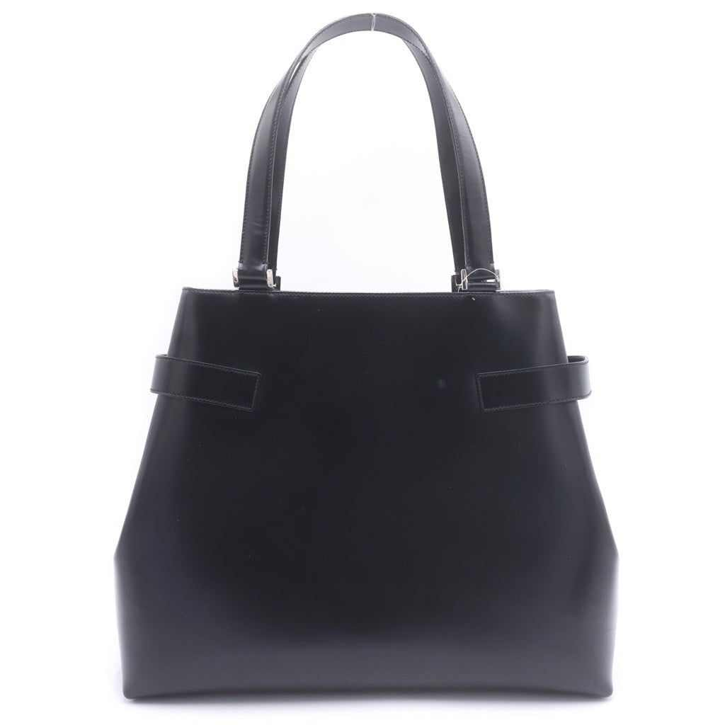 FERRAGAMO(フェラガモ) ガンチーニ ハンドバッグ ブラック レザー シルバー金具 レディース