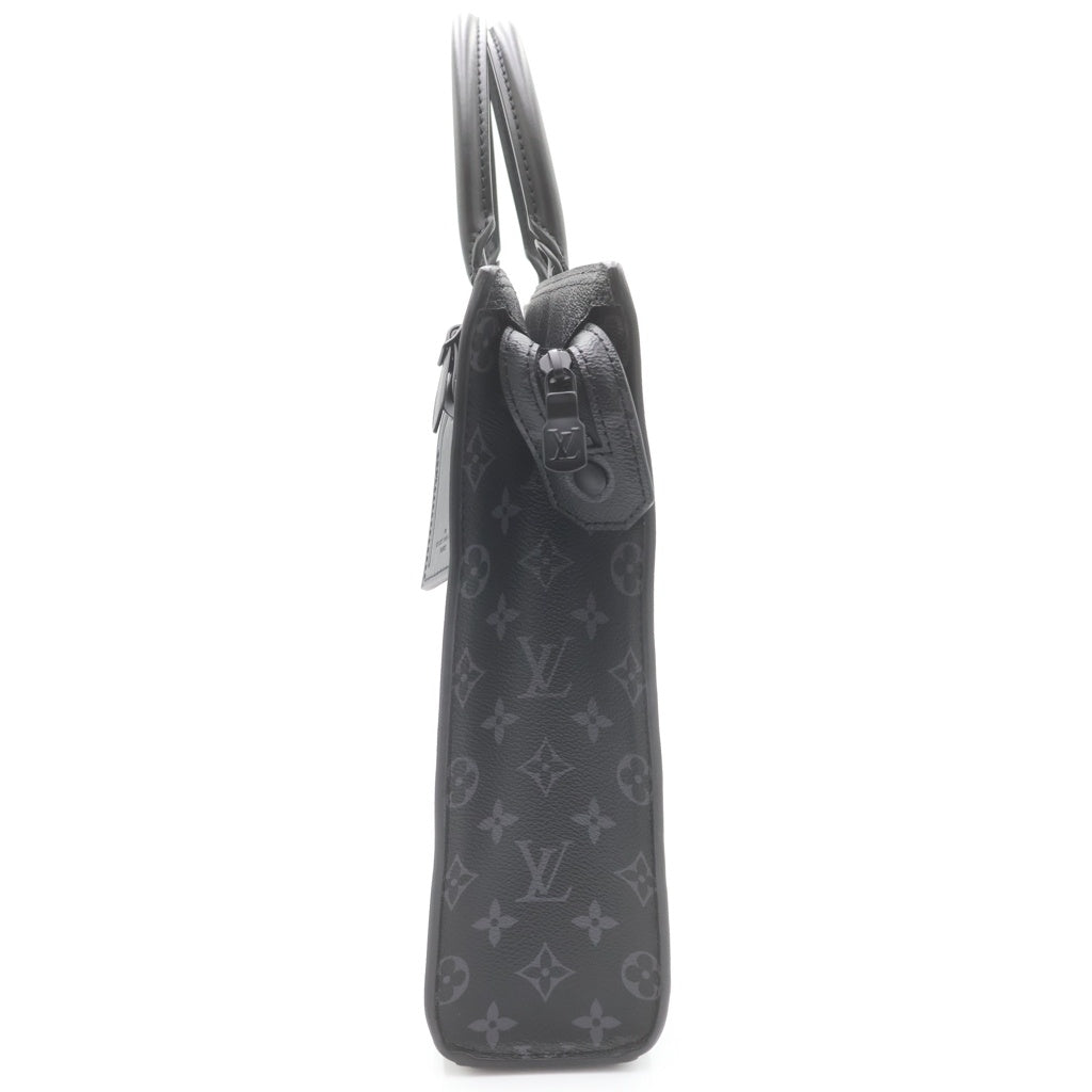 LOUIS VUITTON(ルイヴィトン) モノグラム エクリプス サックプラ ホリゾンタルジップ ショルダー ハンドバッグ 2WAY PVC レザー ブラック M45265 RFID レディース