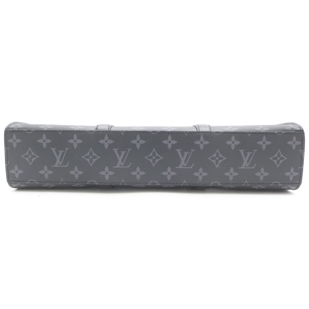 LOUIS VUITTON(ルイヴィトン) モノグラム エクリプス サックプラ ホリゾンタルジップ ショルダー ハンドバッグ 2WAY PVC レザー ブラック M45265 RFID レディース
