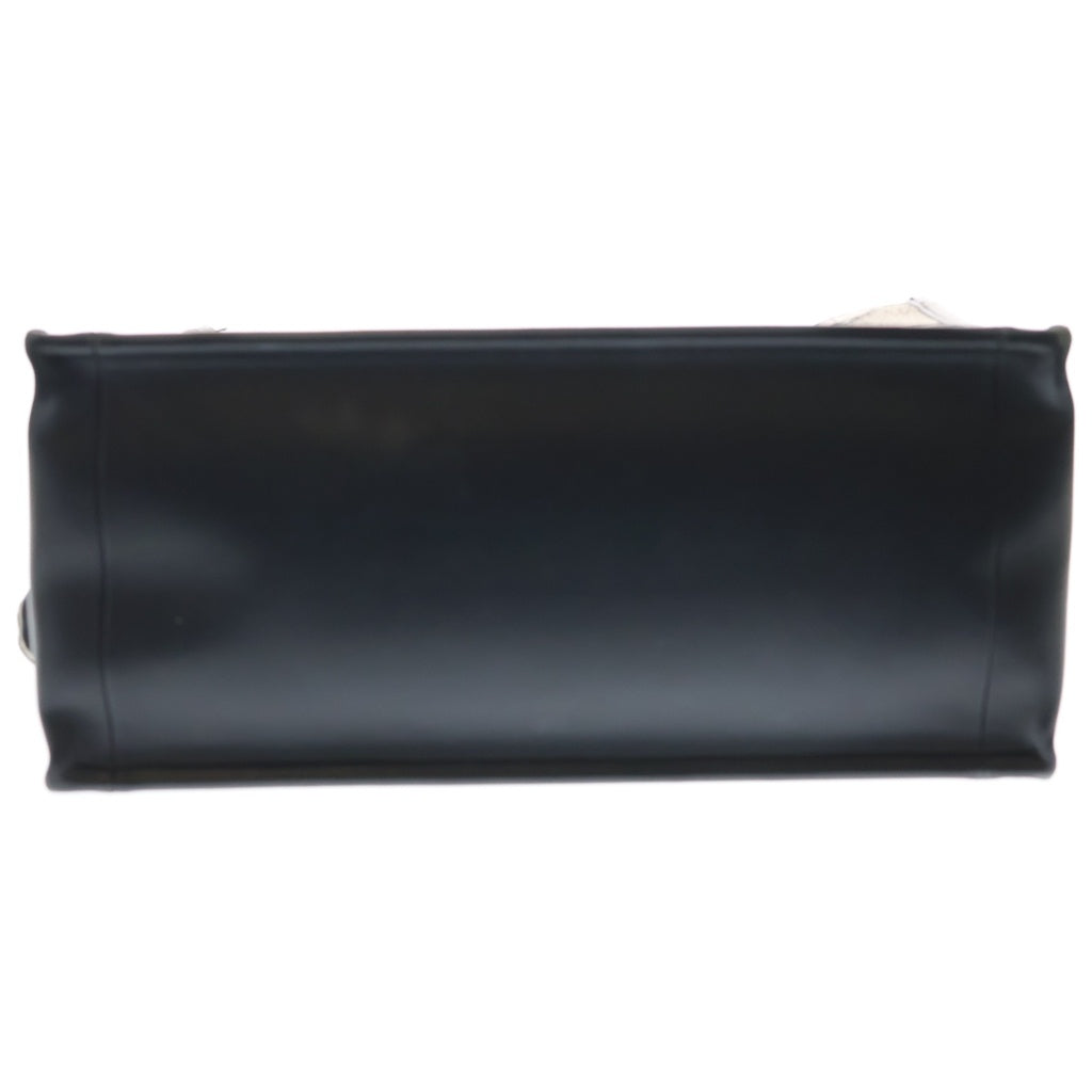 Christian Dior(クリスチャンディオール) ブックトート トートバッグ ハンドバッグ ブラック×ホワイト コットン×カーフスキン M1324CETW レディース