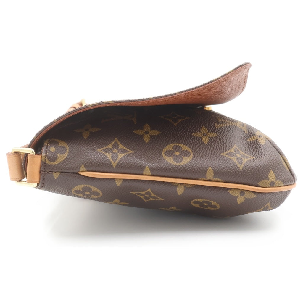 LOUIS VUITTON(ルイヴィトン) モノグラム ミュゼットタンゴ ショルダーバッグ ブラウン レザー×PVC M51257 ゴールド金具 レディース