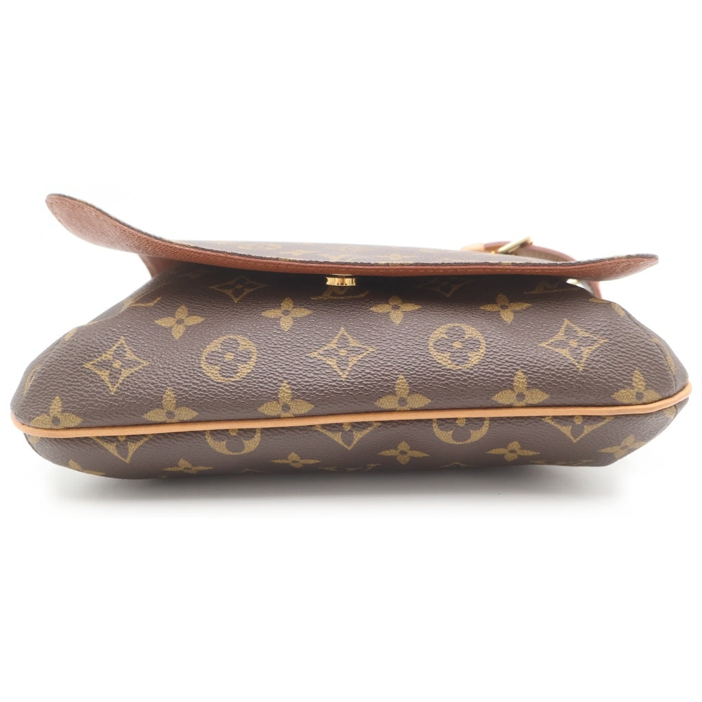 LOUIS VUITTON(ルイヴィトン) モノグラム ミュゼットタンゴ ショルダーバッグ ブラウン レザー×PVC M51257 ゴールド金具 レディース