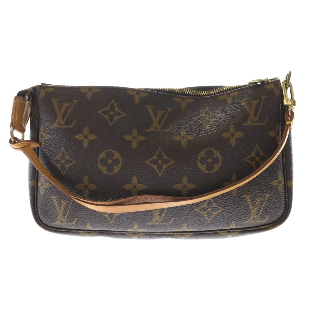 LOUIS VUITTON(ルイヴィトン) モノグラム アクセソワール ハンドバッグ ブラウン レザー×PVC M51980 ゴールド金具 レディース