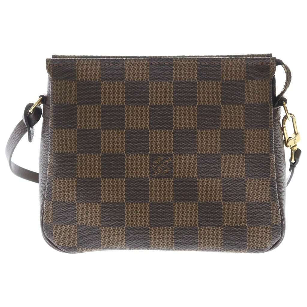LOUIS VUITTON(ルイヴィトン) ダミエ トゥルースメイクアップ ポーチ ミニハンドバッグ ブラウン PVC×レザー N51982 ゴールド金具