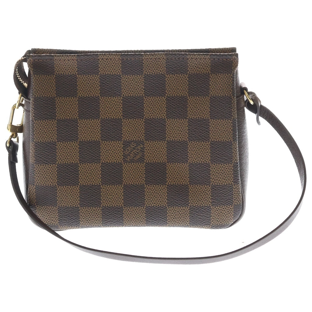 LOUIS VUITTON(ルイヴィトン) ダミエ トゥルースメイクアップ ポーチ ミニハンドバッグ ブラウン PVC×レザー N51982 ゴールド金具