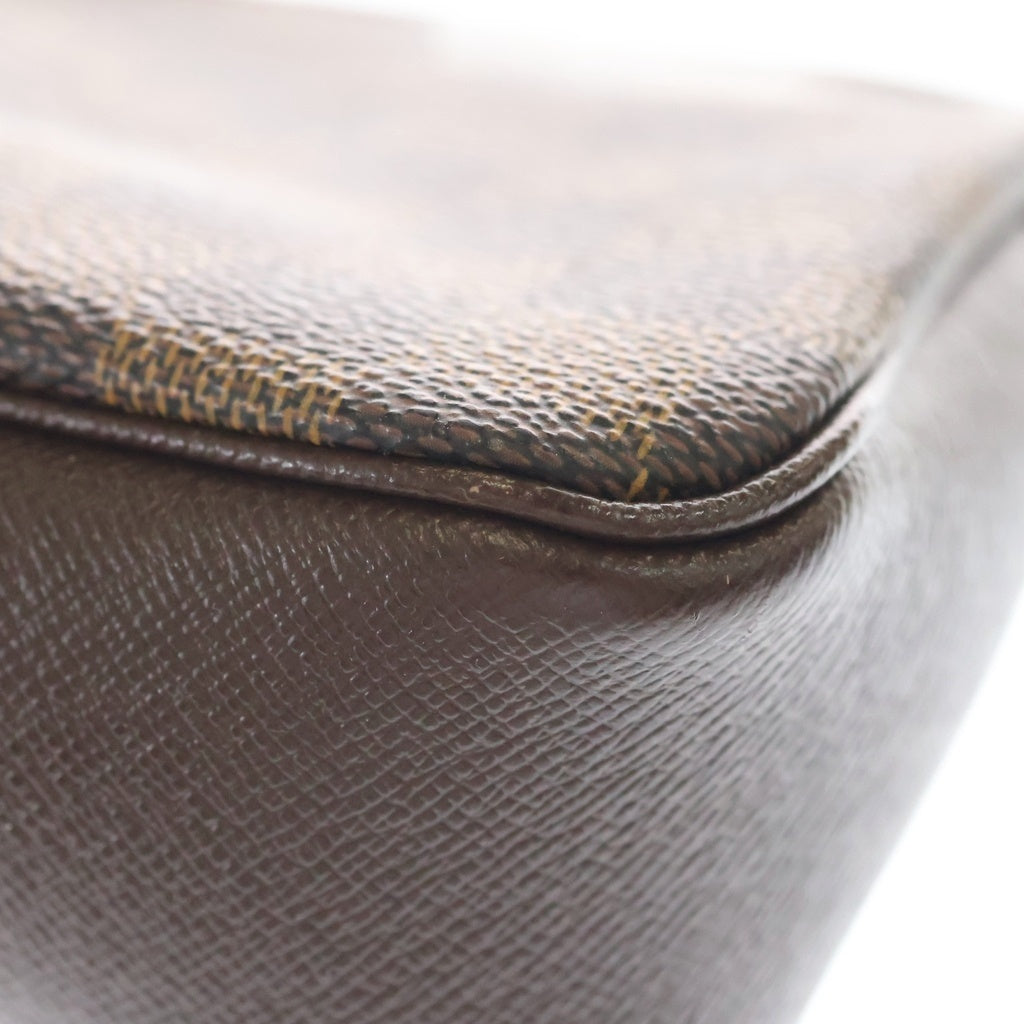 LOUIS VUITTON(ルイヴィトン) ダミエ トゥルースメイクアップ ポーチ ミニハンドバッグ ブラウン PVC×レザー N51982 ゴールド金具