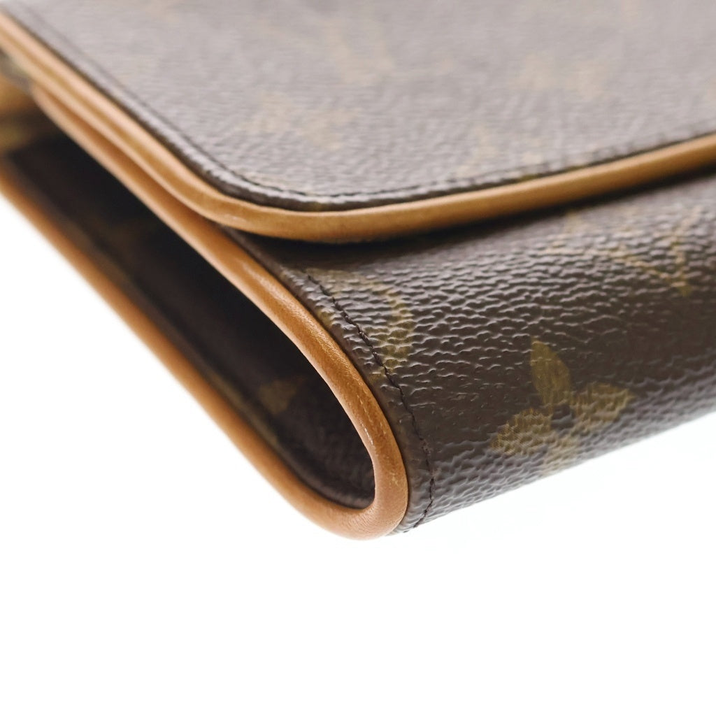 LOUIS VUITTON(ルイヴィトン) モノグラム ポシェットツインGM ショルダーバッグ レザー ブラウン M51852 レディース