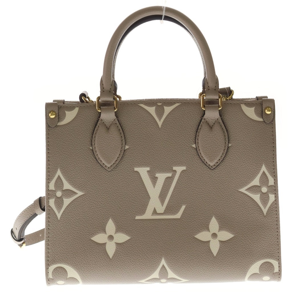 LOUIS VUITTON(ルイヴィトン) オンザゴーPM モノグラムアンプラント レザー 2WAY ハンド ショルダーバッグ トゥルトレール クレーム ベージュ M45779 レディース