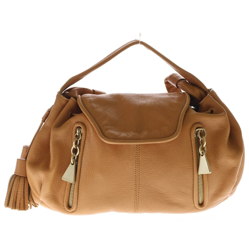 SEE BY CHLOE(シーバイクロエ) フリンジ レザー 2WAYショルダーバッグ ハンドバッグ ブラウン レディース