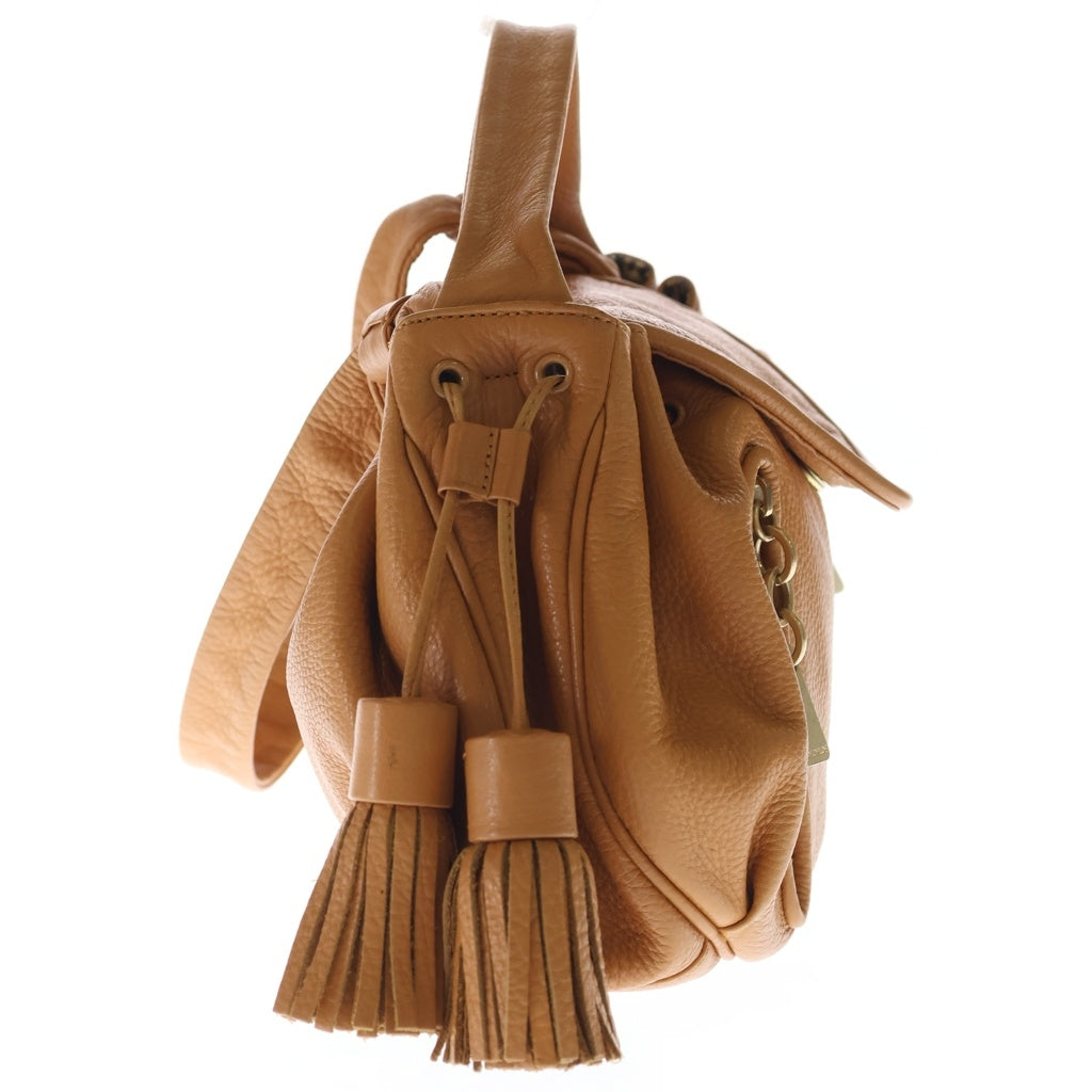 SEE BY CHLOE(シーバイクロエ) フリンジ レザー 2WAYショルダーバッグ ハンドバッグ ブラウン レディース