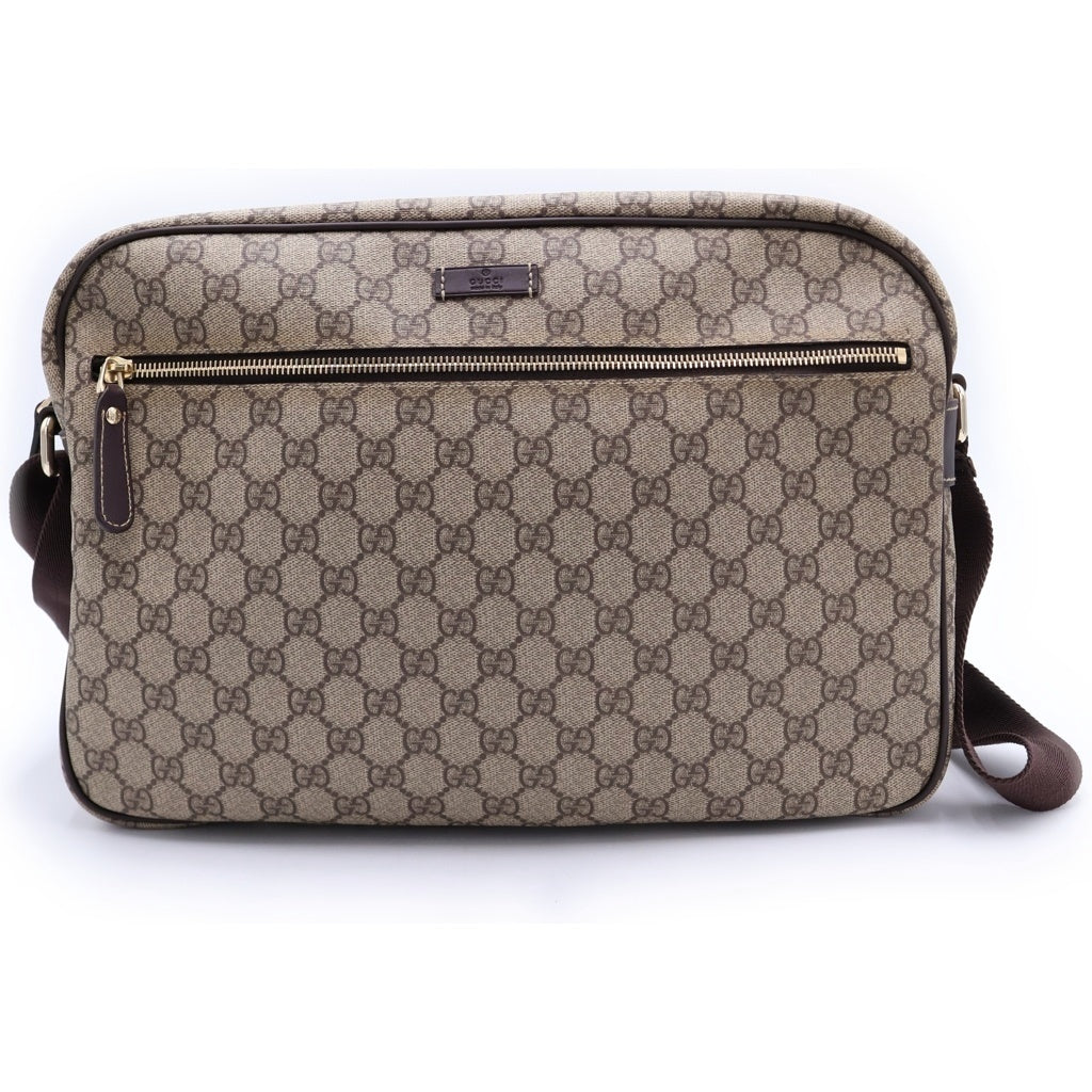 GUCCI(グッチ) GGスプリーム PVC レザー ショルダーバッグ ベージュ 211107