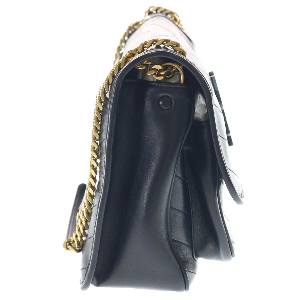 SAINT LAURENT PARIS(サンローランパリ) ニキ ミディアム カサンドラロゴ レザー チェーンショルダーバッグ ゴールド金具 ブラック 498894 レディース