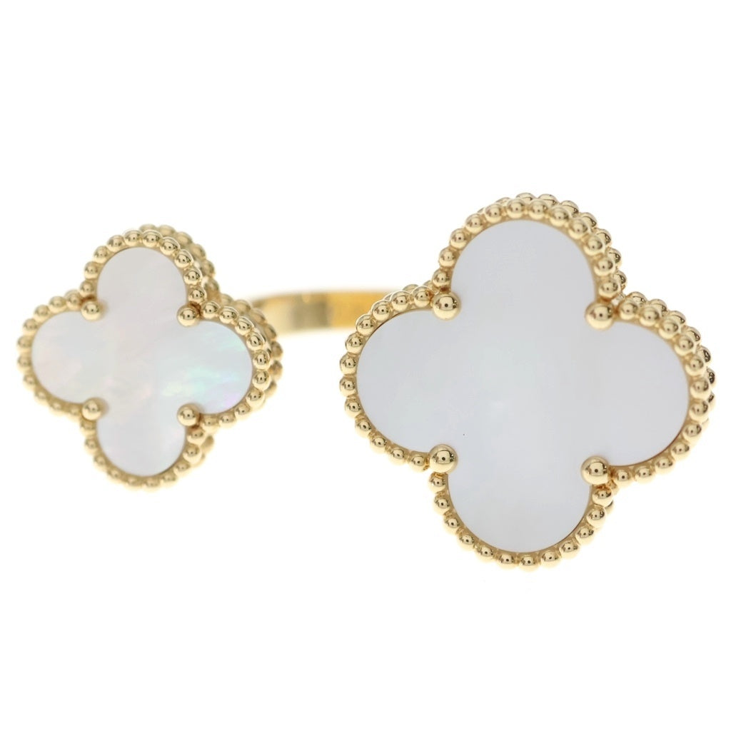 Van Cleef & Arpels(ヴァンクリーフアンドアーペル) マジックアルハンブラ アントレ レ ドア マザーオブパール リング Au750 K18 YG イエローゴールド VCARN05551 レディース