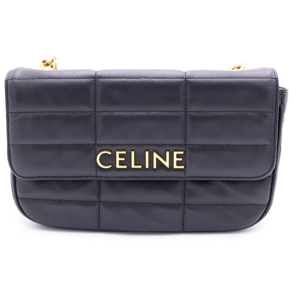 CELINE(セリーヌ) MATELASSE MONOCHROME マトラッセ モノクローム ショルダーバッグ キルティング ゴールド金具 ブラック 111273EYD レディース