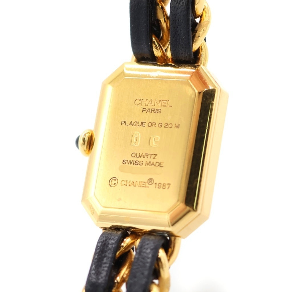 CHANEL(シャネル) プルミエールM 黒文字盤 GP×レザー/QZ クォーツ 電池式 腕時計 H0001 レディース