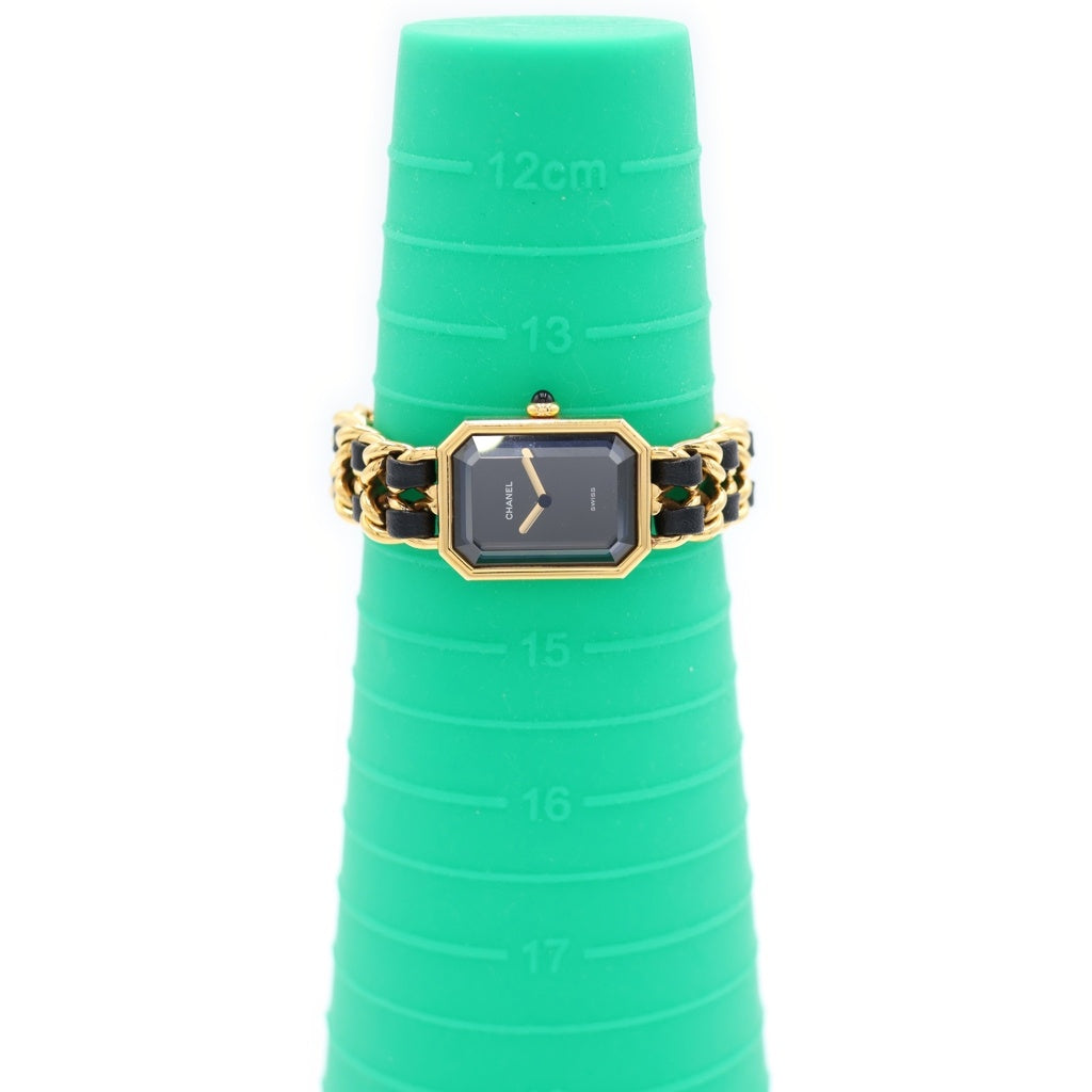 CHANEL(シャネル) プルミエールM 黒文字盤 GP×レザー/QZ クォーツ 電池式 腕時計 H0001 レディース