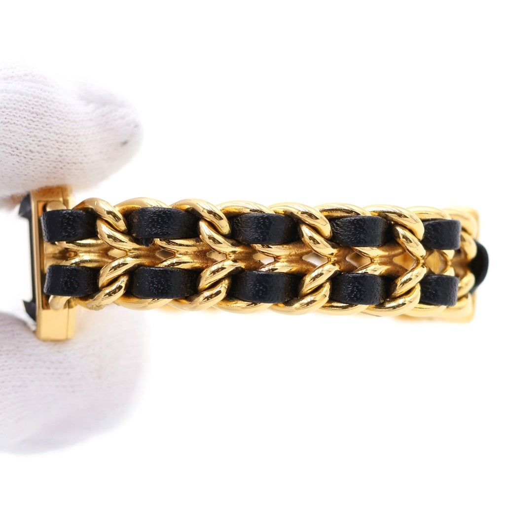 CHANEL(シャネル) プルミエールM 黒文字盤 GP×レザー/QZ クォーツ 電池式 腕時計 H0001 レディース