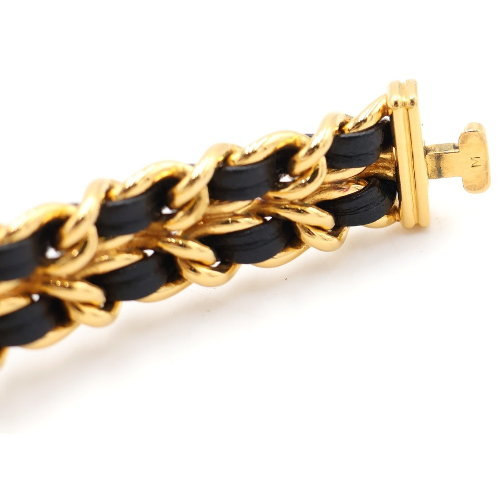 CHANEL(シャネル) プルミエールM 黒文字盤 GP×レザー/QZ クォーツ 電池式 腕時計 H0001 レディース