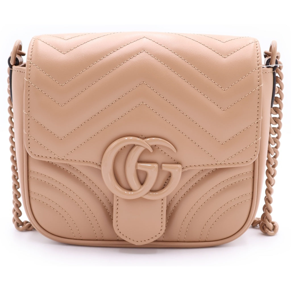 GUCCI(グッチ) GGマーモント キルティング レザー ショルダーバッグ ベージュ 739681 レディース