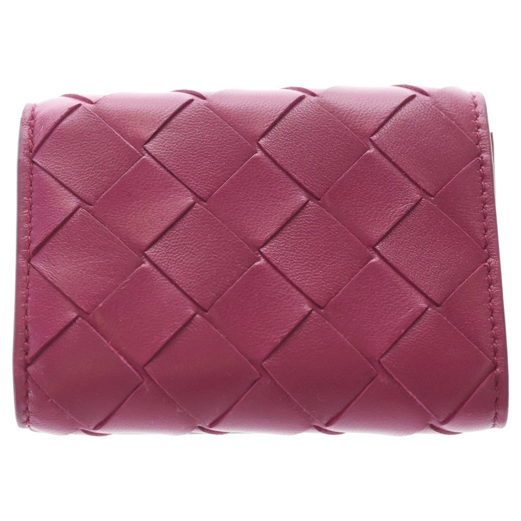 BOTTEGA VENETA(ボッテガヴェネタ) イントレチャート コンパクトウォレット 三つ折り財布 パープル レザー 533451 レディース