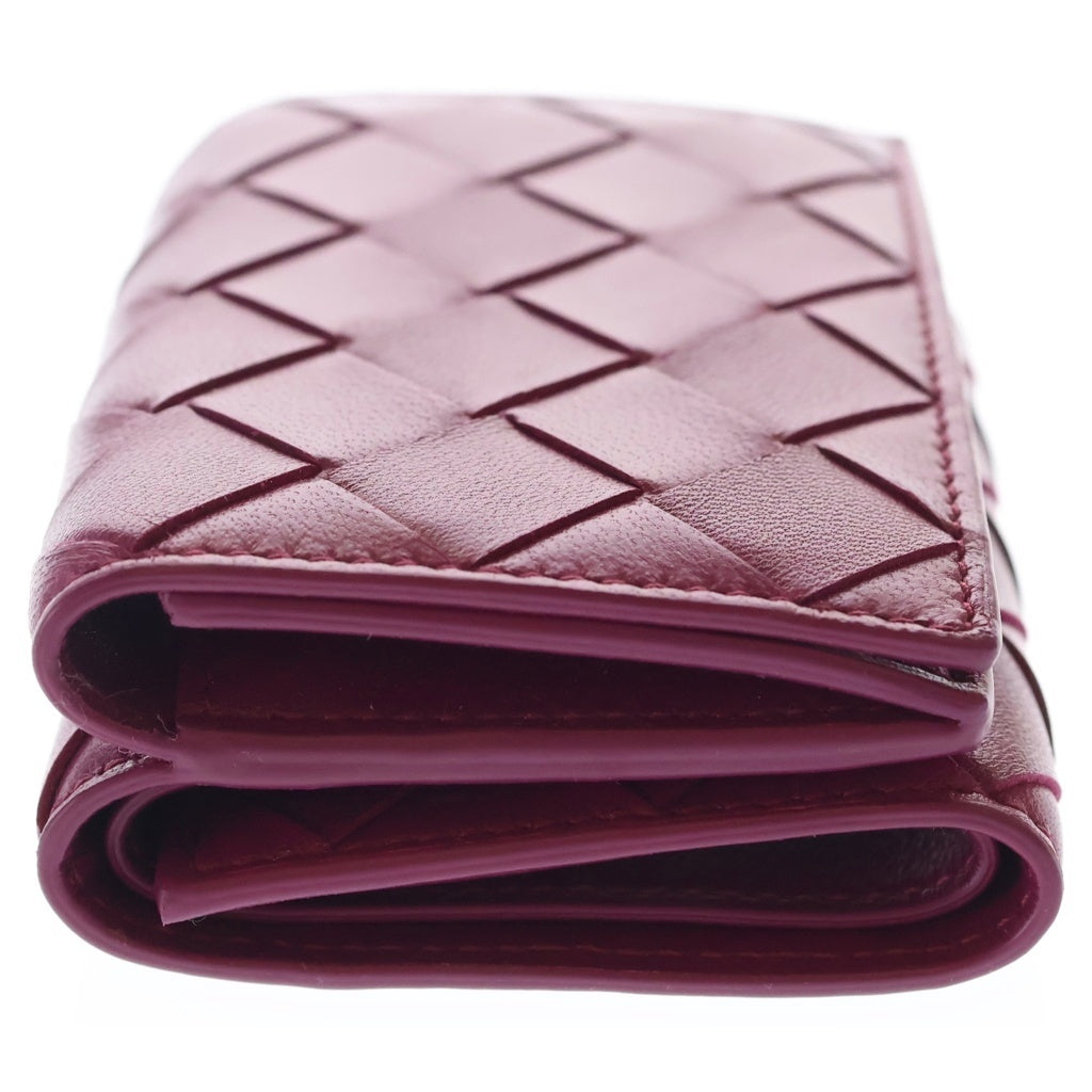 BOTTEGA VENETA(ボッテガヴェネタ) イントレチャート コンパクトウォレット 三つ折り財布 パープル レザー 533451 レディース