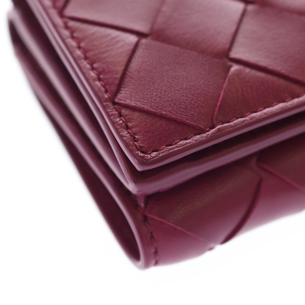 BOTTEGA VENETA(ボッテガヴェネタ) イントレチャート コンパクトウォレット 三つ折り財布 パープル レザー 533451 レディース