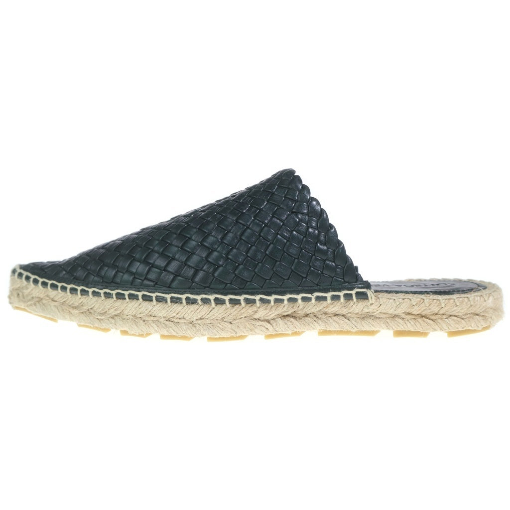 BOTTEGA VENETA(ボッテガヴェネタ) イントレチャート エスパドリーユ ミュール サンダル シューズ レザー ブラック