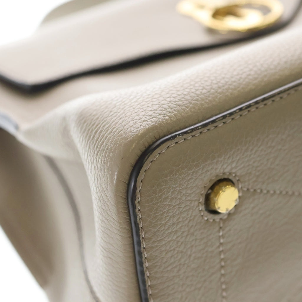 Mulberry(マルベリー) ミニシートン レザー 2WAY ハンド ショルダー バッグ ゴールド金具 ベージュ レディース