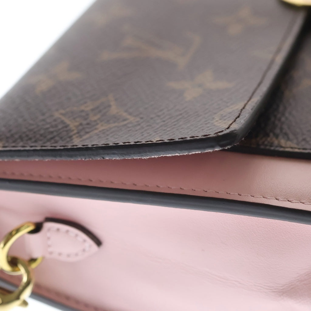 LOUIS VUITTON(ルイヴィトン) モノグラム ポルトフォイユ フロール チェーン ショルダーバッグ PVC レザー ローズバレリーヌ M67405 ICタイプ ブラウン/ピンク レディース