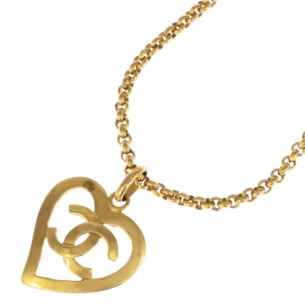 CHANEL(シャネル) ココマーク ハート ネックレス ゴールド 95P レディース