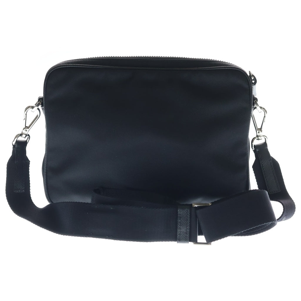 PRADA(プラダ) Re-Nylon リナイロン サフィアーノ ショルダーバッグ ブラック ナイロン レザー 2VH133 RFID レディース