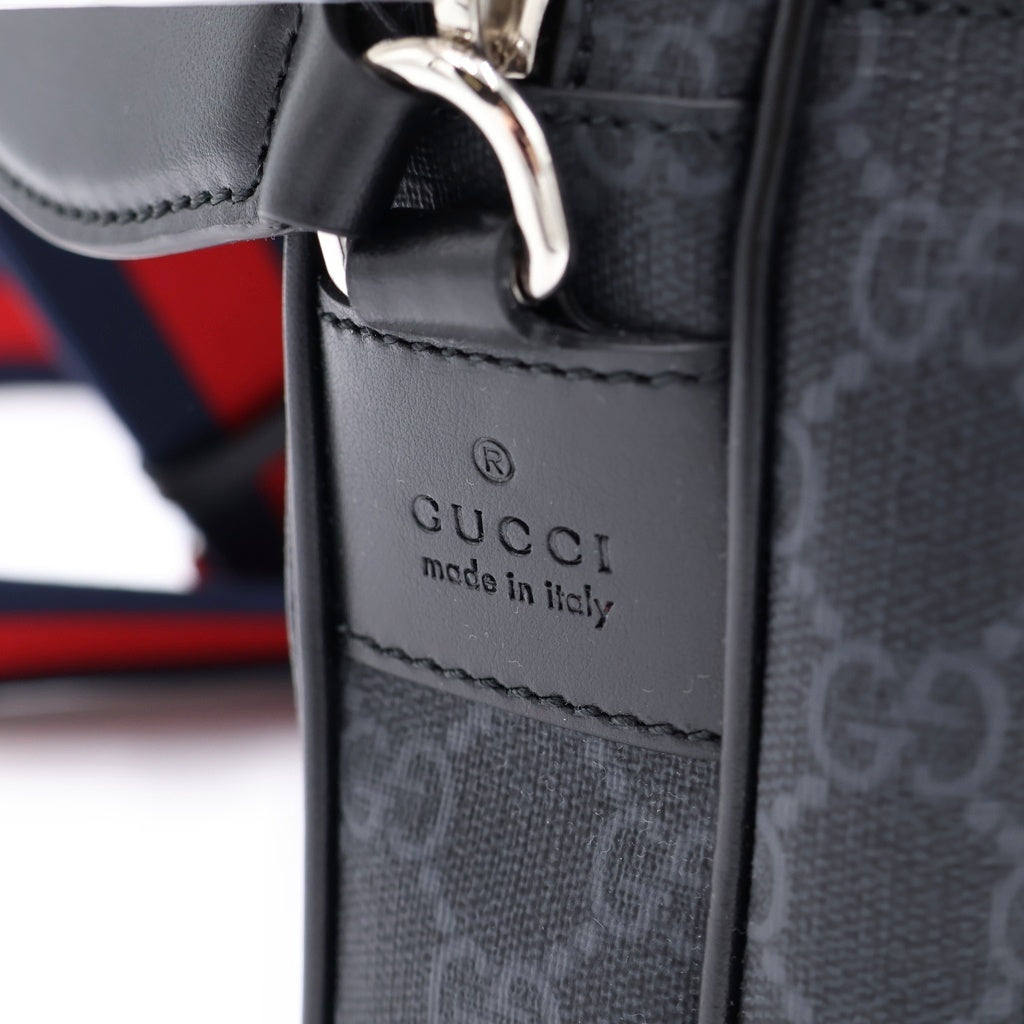 GUCCI(グッチ) GGスプリーム スモール クロスボディ ショルダーバッグ ブラック キャンバス レザー ブラック 795479 レディース