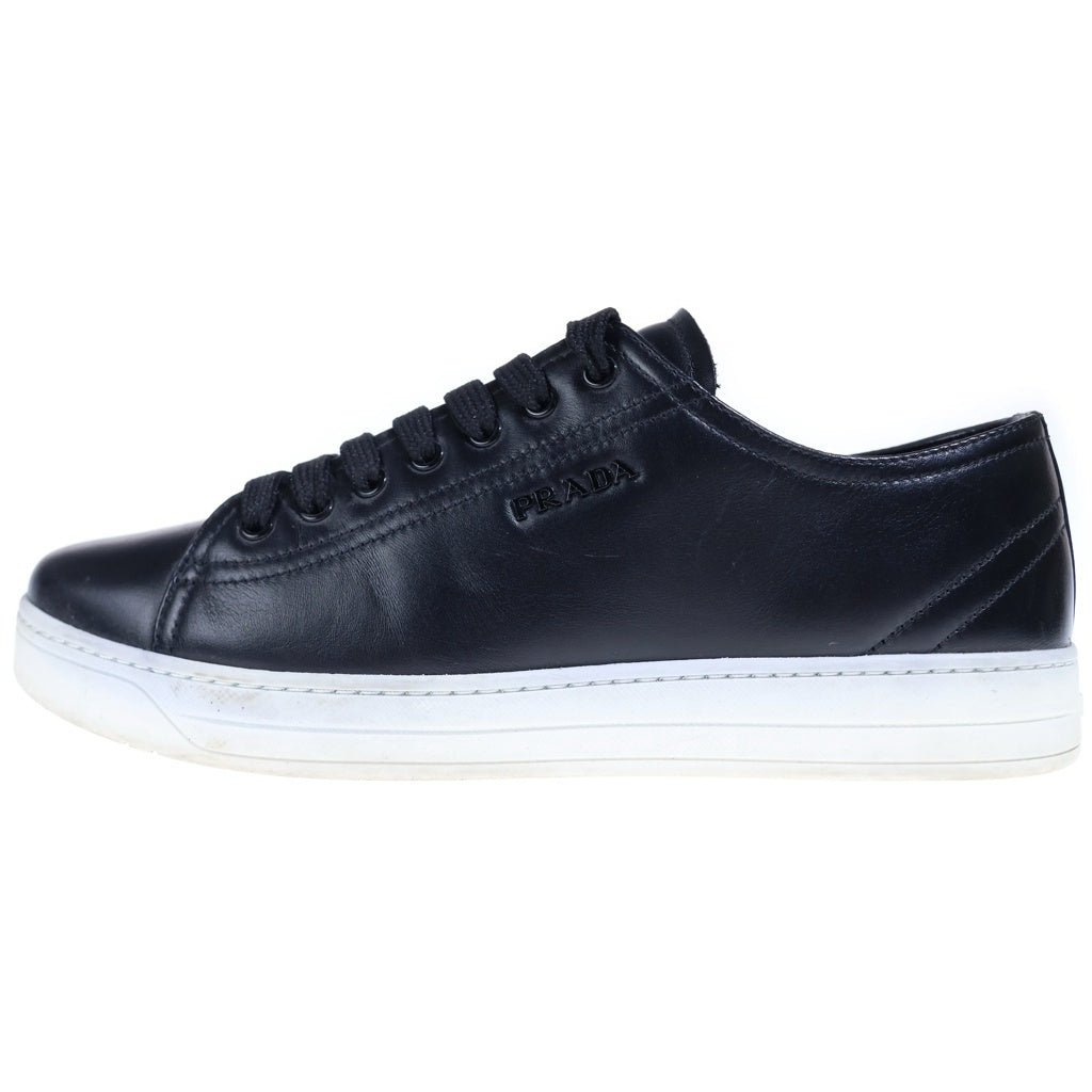 PRADA(プラダ) CALZATURE DONNA ローカット レザースニーカー シューズ ロゴ ブラック 3E6187 レディース