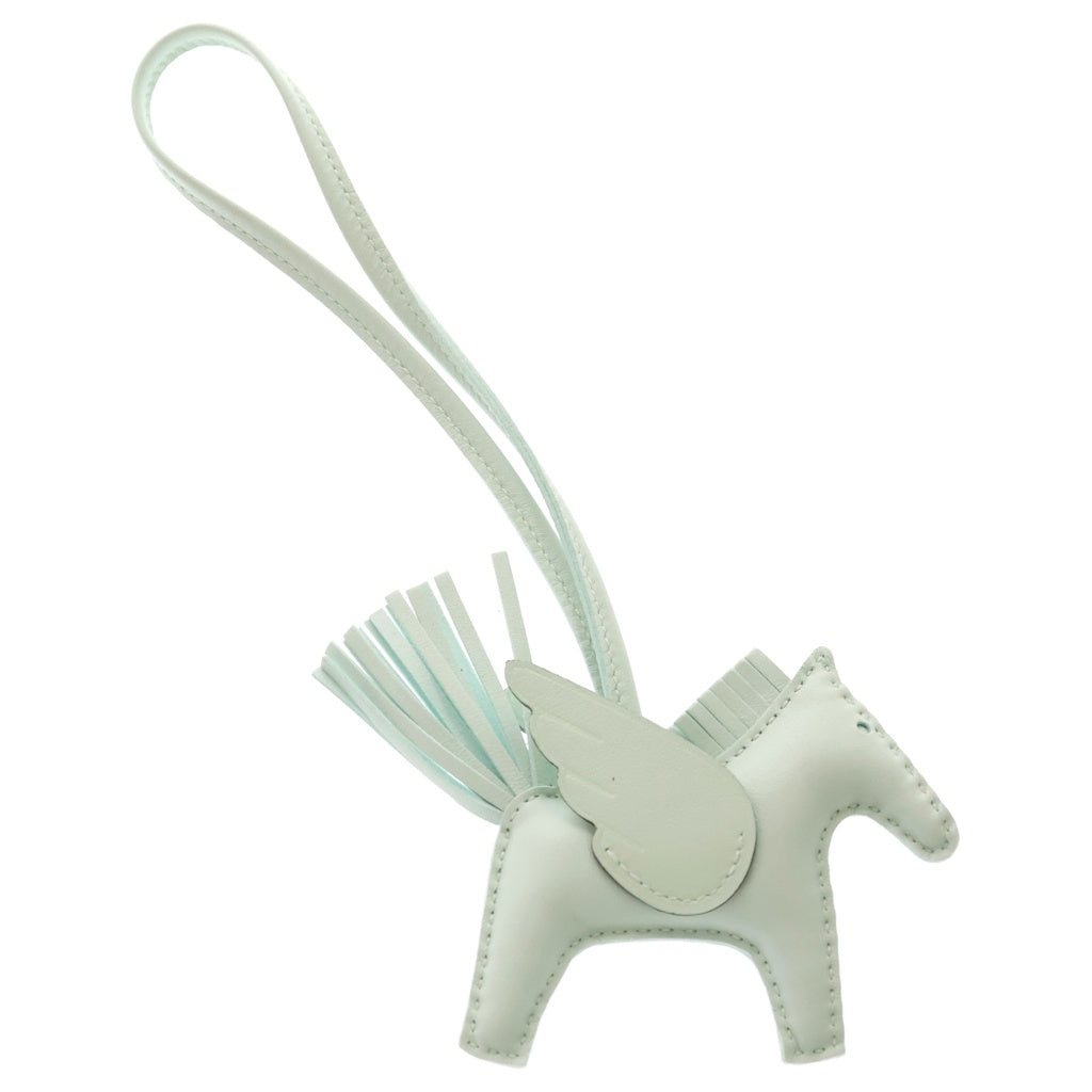 HERMES(エルメス) ロデオチャーム ペガサスPM バッグチャーム ライトブルー アクア レザー レディース