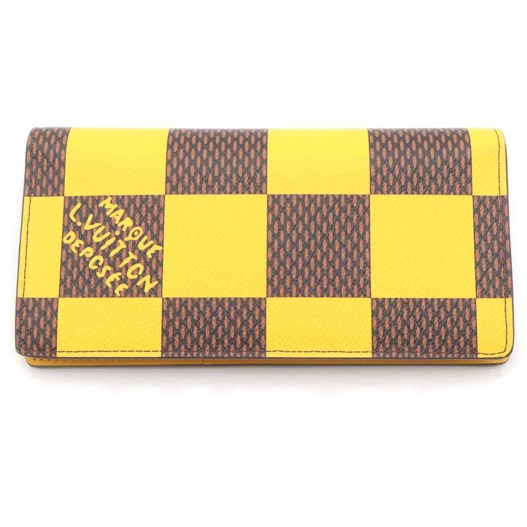 LOUIS VUITTON(ルイヴィトン) ダミエポップ ポルトフォイユ ブラザ NM 長財布 ウォレット PVC レザー イエロー/ブラウン N40541 RFID レディース