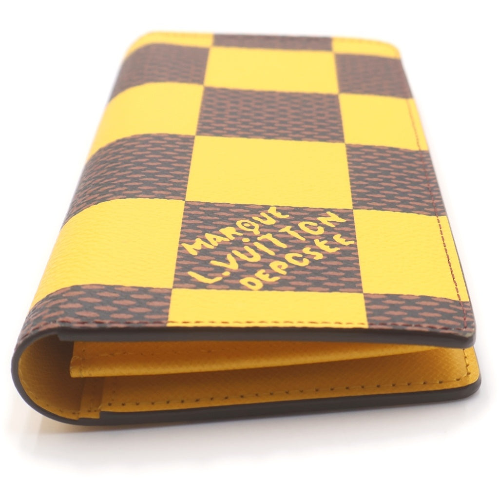 LOUIS VUITTON(ルイヴィトン) ダミエポップ ポルトフォイユ ブラザ NM 長財布 ウォレット PVC レザー イエロー/ブラウン N40541 RFID レディース