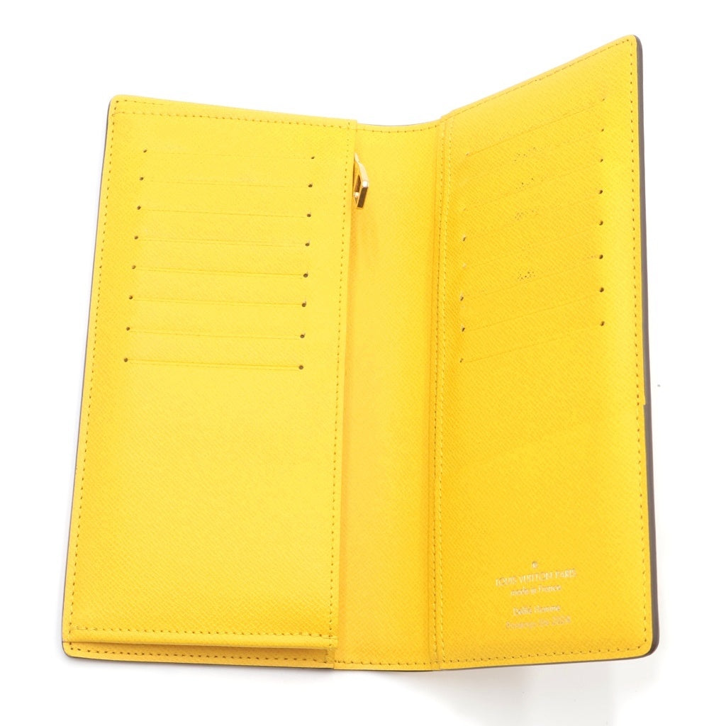 LOUIS VUITTON(ルイヴィトン) ダミエポップ ポルトフォイユ ブラザ NM 長財布 ウォレット PVC レザー イエロー/ブラウン N40541 RFID レディース