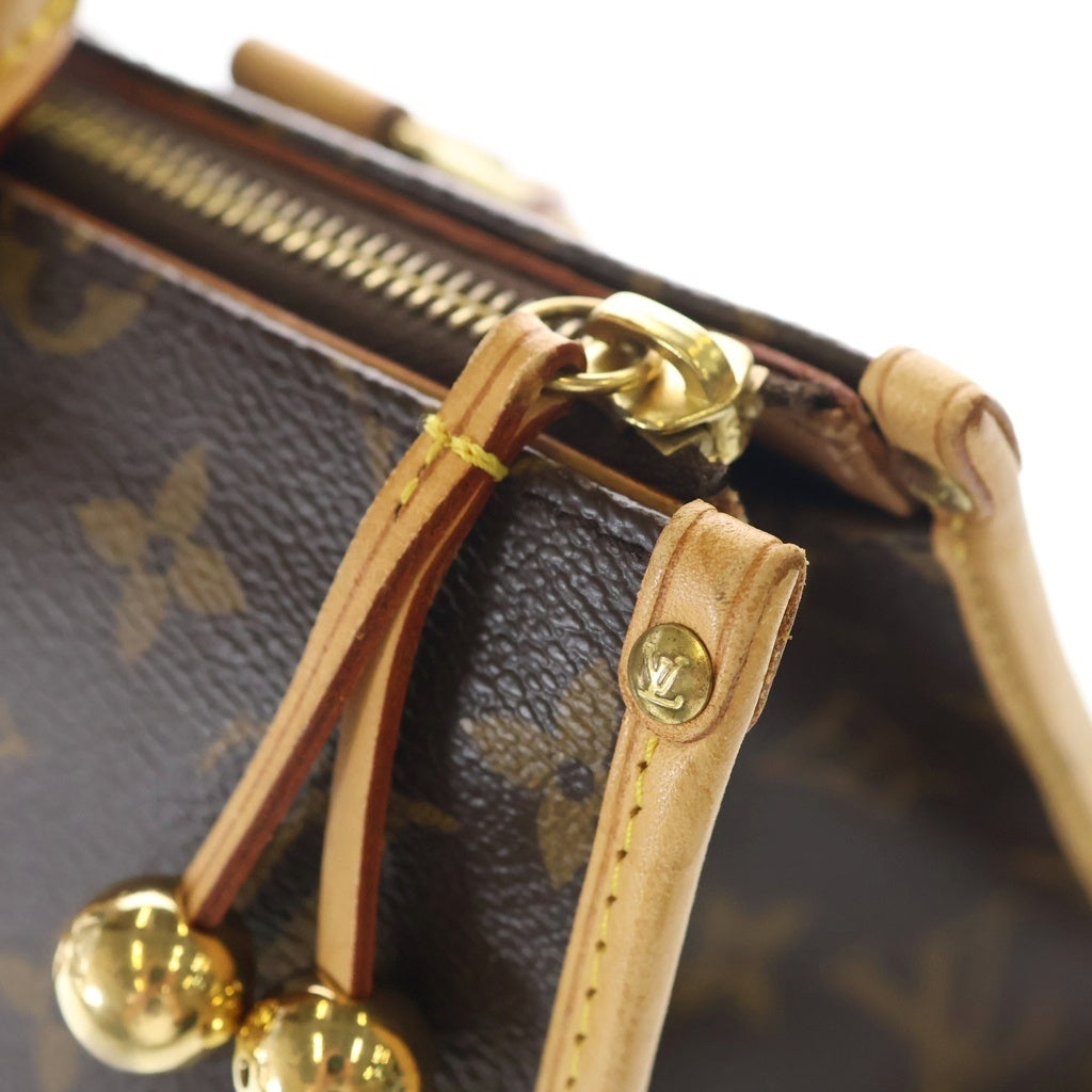 LOUIS VUITTON(ルイヴィトン) モノグラム ポパンクール ハンドバッグ ブラウン PVC×レザー M40009 ゴールド金具 レディース