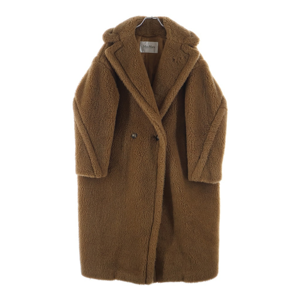 S MAX MARA(エス マックスマーラ) TEDDY BEAR COAT テディベアコート ロングコート キャメル シルク ブラウン 42.612.268 レディース