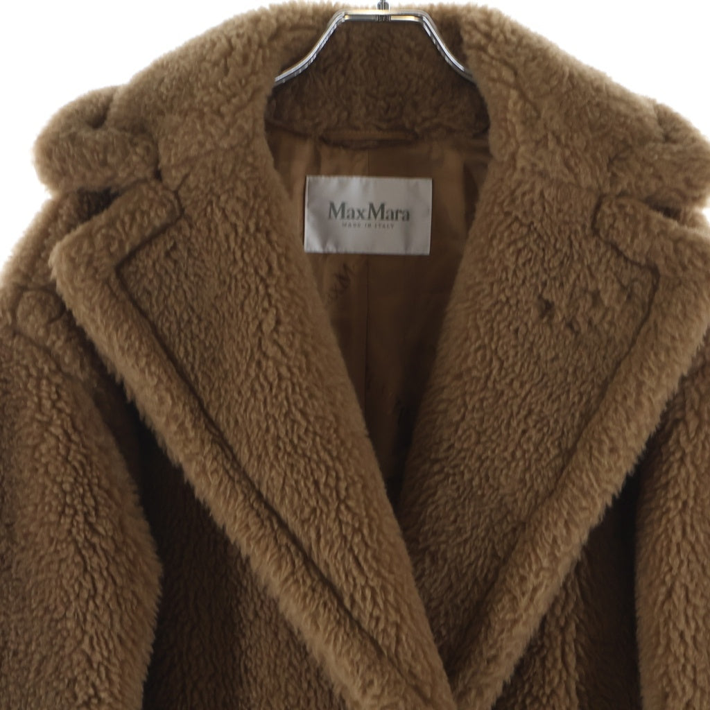 S MAX MARA(エス マックスマーラ) TEDDY BEAR COAT テディベアコート ロングコート キャメル シルク ブラウン 42.612.268 レディース