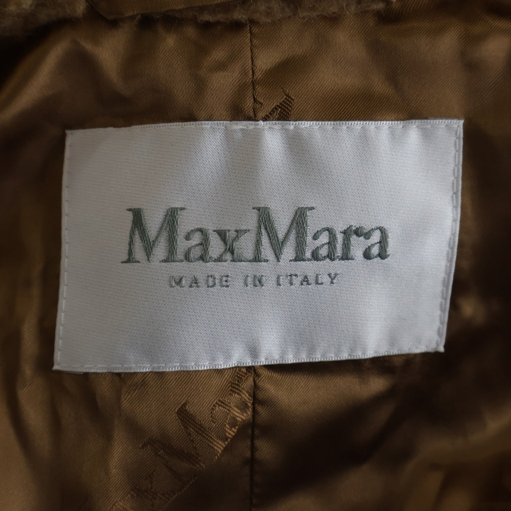 S MAX MARA(エス マックスマーラ) TEDDY BEAR COAT テディベアコート ロングコート キャメル シルク ブラウン 42.612.268 レディース