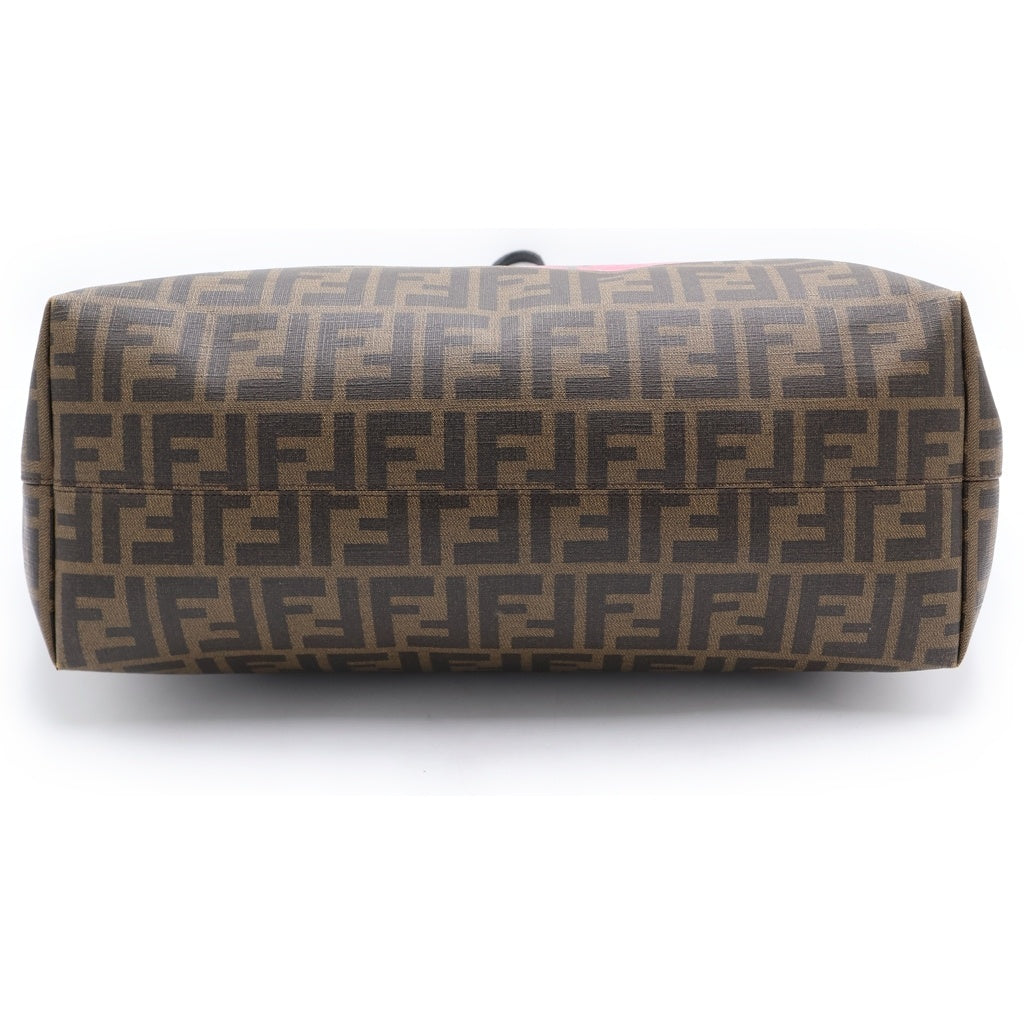 FENDI(フェンディ) ズッカ トートバッグ ハンドバッグ ブラウン×ピンク PVC 8BH185-CFN レディース